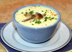 грибной суп с плавленым сыром